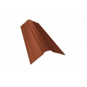 Планка конька фигурного 100x100 0,5 Velur RAL 8004 терракота