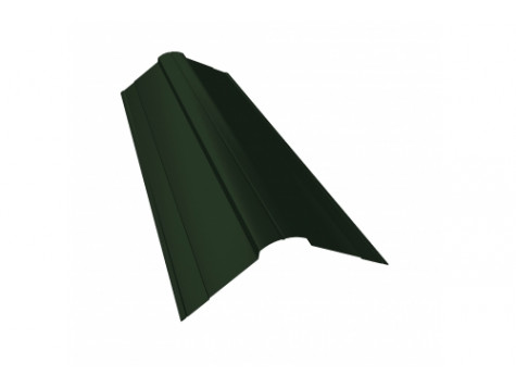 Планка конька фигурного 100x100 0,5 GreenCoat Pural BT, matt RR 11 темно-зеленый (RAL 6020 хромовая зелень)