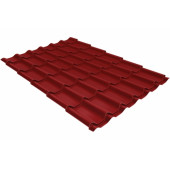 Металлочерепица классик GL 0,5 Velur RAL 3011 коричнево-красный
