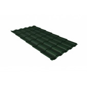 Металлочерепица кредо Grand Line 0,5 GreenCoat Pural BT, matt RR 11 темно-зеленый (RAL 6020 хромовая зелень)