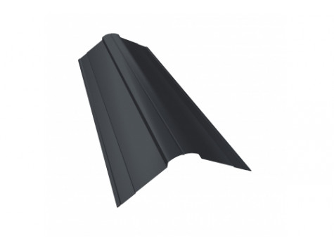Планка конька фигурного 100x100 0,5 Quarzit lite RAL 7024 мокрый асфальт