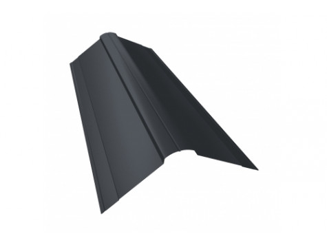Планка конька фигурного 150x150 0,5 Quarzit lite RAL 7024 мокрый асфальт