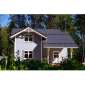 Металлочерепица классик Grand Line 0,5 GreenCoat Pural BT, matt RR 21 светло-серый (RAL 7040 серое окно)