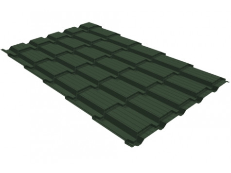 Металлочерепица Верховье квадро профи Grand Line 0,5 GreenCoat Pural BT RR 11 темно-зеленый (RAL 6020 хромовая зелень)