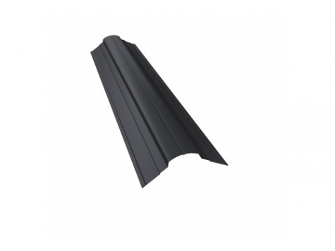 Планка конька фигурного 70x70 0,5 GreenCoat Pural BT, matt RR 23 темно-серый (RAL 7024 мокрый асфальт)