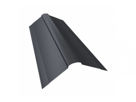 Планка конька фигурного 150x150 0,5 GreenCoat Pural BT, matt RR 23 темно-серый (RAL 7024 мокрый асфальт)