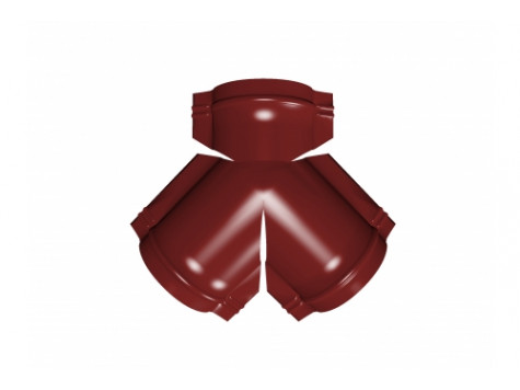 Тройник Y конька полукруглого Satin с пленкой RAL 3011 коричнево-красный