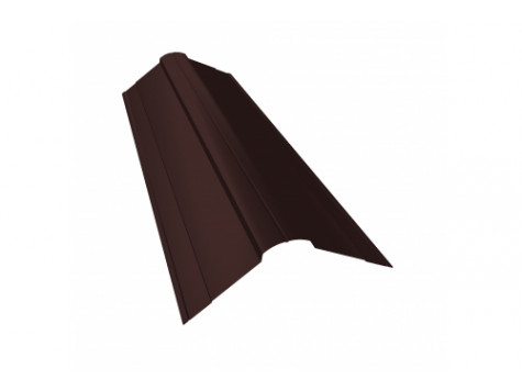 Планка конька фигурного 100x100 0,5 GreenСoat Pural RR 887 шоколадно-коричневый (RAL 8017 шоколад)