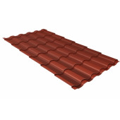 Металлочерепица кредо 0,5 Satin Мatt RAL 8004 терракота
