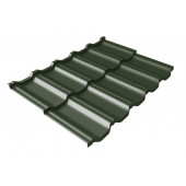 Металлочерепица модульная квинта Uno Grand Line c 3D резом 0,5 GreenСoat Pural RR 11 темно-зеленый (RAL 6020 хромовая зелень)