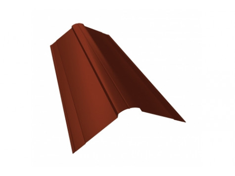 Планка конька фигурного 150x150 0,5 GreenCoat Pural BT, matt RR 29 красный (RAL 3009 оксидно-красный)