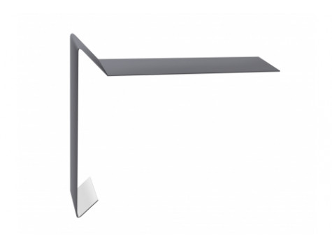 Планка ветровая для мягкой кровли 100х20х100 0,5 Satin с пленкой RAL 7004 сигнальный серый