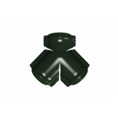 Тройник Y конька полукруглого GreenCoat Pural BT с пленкой RR 11 темно-зеленый (RAL 6020 хромовая зелень)