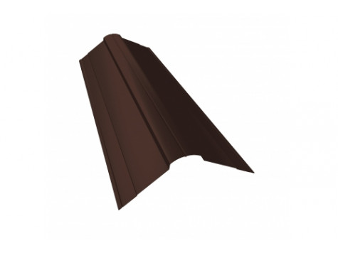 Планка конька фигурного 100x100 0,5 Satin RAL 8017 шоколад
