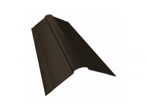 Планка конька фигурного 150x150 0,5 Velur RR 32 темно-коричневый