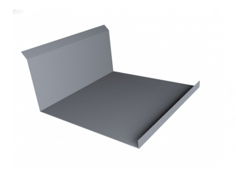 Планка примыкания нижняя 20х122х260х15 0,5 Satin с пленкой RAL 9006 бело-алюминиевый