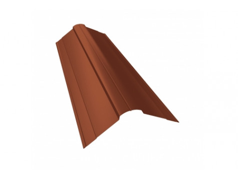 Планка конька фигурного 100x100 0,5 Satin RAL 8004 терракота