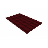 Металлочерепица квадро профи 0,45 Drap RAL 3005 красное вино