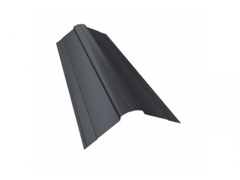 Планка конька фигурного 100x100 0,5 GreenCoat Pural BT, matt RR 23 темно-серый (RAL 7024 мокрый асфальт)